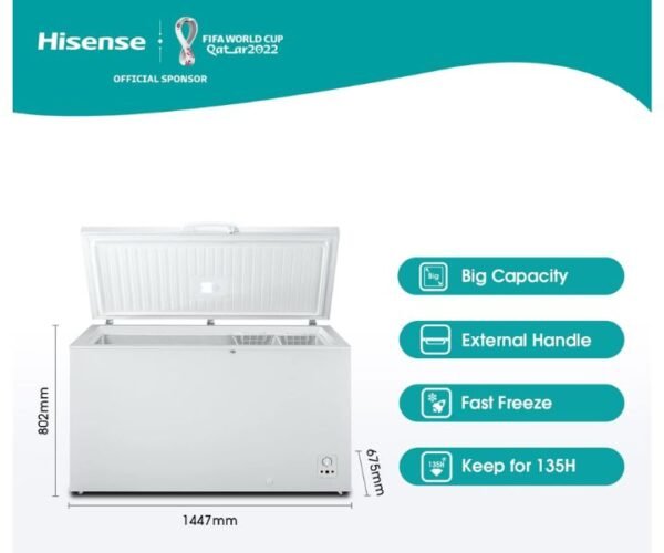 Hisense 550L Chest Freezer Single Door White Model FC-55DD4SAA - Image 3