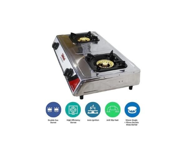 Nobel 2 Burner Gas Stove with Auto Ignition Model-NGT2002 | 1 Year Warranty. - Image 2