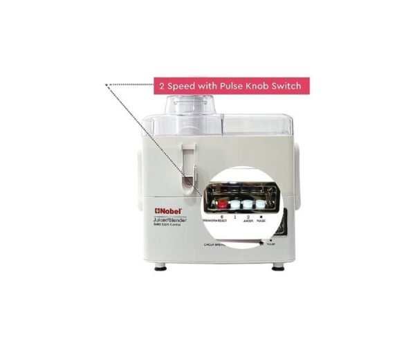 NOBEL 1 Litre Food Factory 2 Speed Pulse Grinder Chopper Blender Juicer Anti Slip Feet White Model-NJ176G4 | 1 Year Warranty. - Image 4