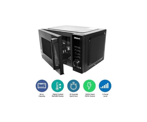 Nobel 25 Liters Microwave Oven Manual 1450 W Black  Model-NMO25 | 1 Year Warranty. - Image 2