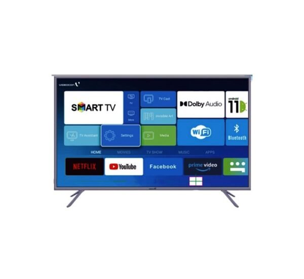 Videocon 65 Inch Smart TV 4K UHD Android 11 Google Play, Netflix, YouTube, Shahid, Built in Bluetooth & WiFi Black Model - AAEE65EP1100D1-1 Years Full Warranty.