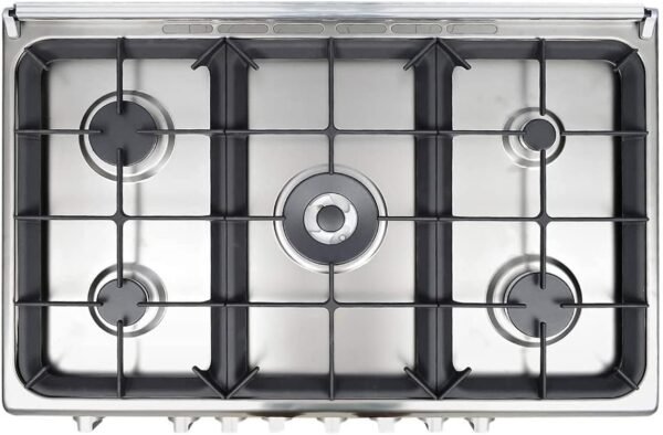 Bompani 90X60cm Free Standing Gas Cooker 5 Gas Burners, Stainless Steel Model ESSENTIAL90GG5TCIXFAN - Image 3