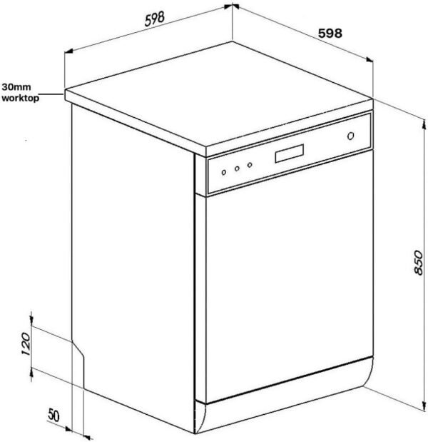 Baumatic 15 Place Settings Dishwasher Silver Model BMEDW15FSS - Image 4