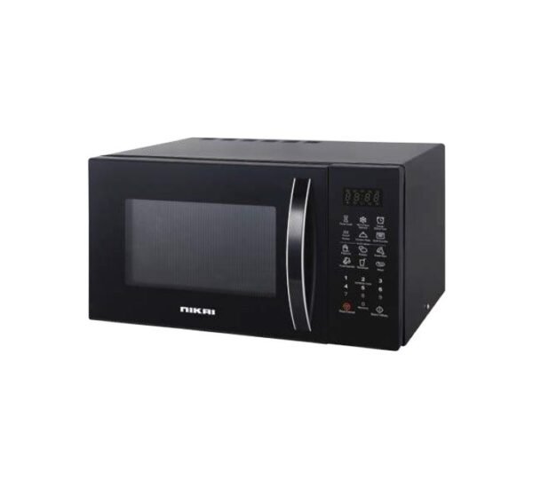 Nikai 23 Litres Microwave Oven 800 Watts Power Defrost Setting Black Model NMO2310DSG2 | 1 Year Warranty