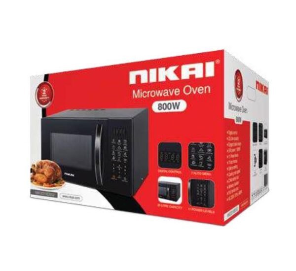 Nikai 23 Litres Microwave Oven 800 Watts Power Defrost Setting Black Model NMO2310DSG2 | 1 Year Warranty - Image 2