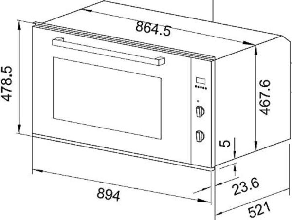 Baumatic 120 Liters Electric Oven Silver Model BMEO9ET - Image 3