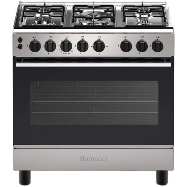 Bompani 80X50 Cm 5 Burners Gas Cooker, Stainless Steel Model - 80GG5TCIX - 1 Year Warranty - Image 2