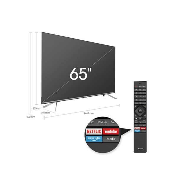 Hisense 65 Inch UHD 4k Smart TV A6 Series WiFi Bluetooth Black Model 65A6GE - Image 4