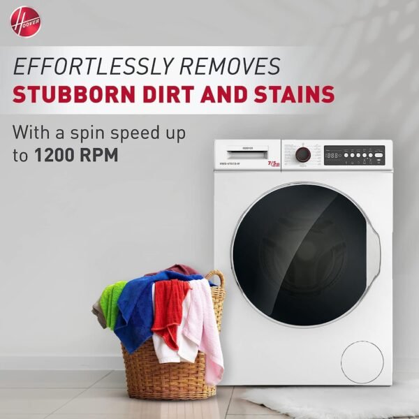 Hoover 7/5Kg Front Load Automatic Washer Dryer White Model HWD-V7512-W  | 1 Year Full Warranty - Image 4