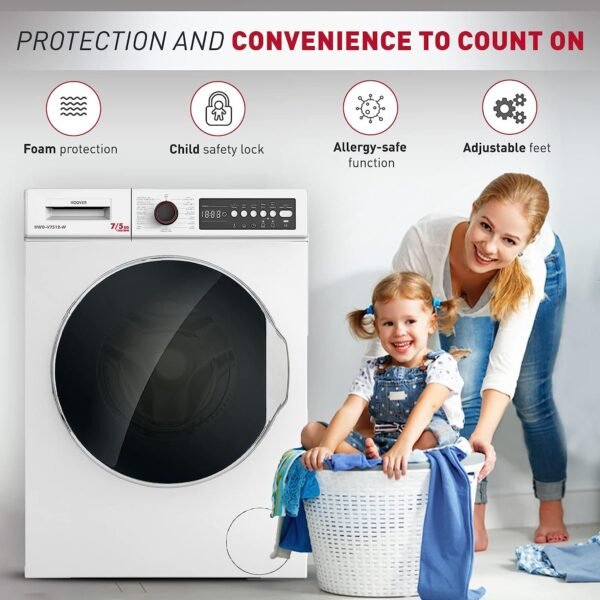 Hoover 7/5Kg Front Load Automatic Washer Dryer White Model HWD-V7512-W  | 1 Year Full Warranty - Image 5