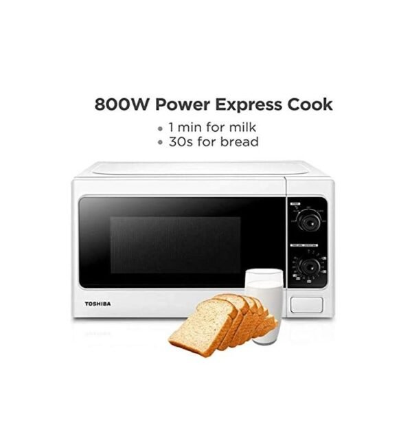 Toshiba 20 Liters Microwave Oven With Function Defrost 5 Power Setting 700W White Model ‎MWMM20P - Image 2