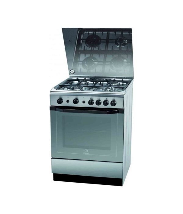 Indesit 60X60cm 4 Gas Burners Free Standing Gas Cooker Silver Model I-6TG1GXGHEX-FI | 1 Year Full Warranty