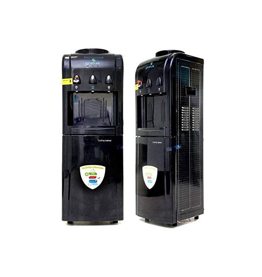Gratus Water Dispenser With Fridge Color Black Model-GWD503VIFRB | 1 Year Brand Warranty.