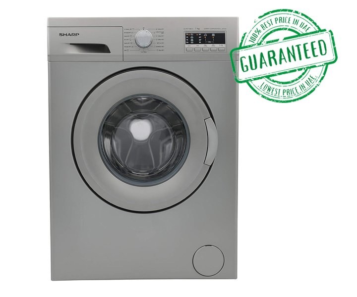 Sharp 7 Kg Front Load Washing Machine 1000 RPM Silver Model- ES-FE710CZL-S | 1 Year Warranty.
