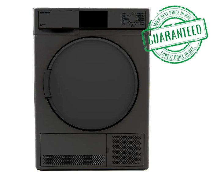 Sharp 7 Kg Condenser Dryer 15 Programs Stainless Steel Black Model- KD-FCS7100CZ-B