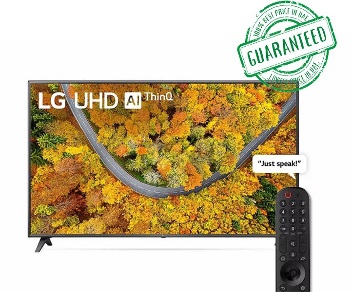 LG 65 Inch TV WebOS Smart With ThinQ AI 4K Active HDR (UP77 Series) Black Model- 65UP7750PVB | 1 Year Warranty