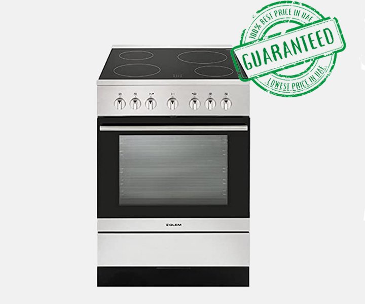 Glemgas Electric Cooker with 4 Ceramic Heat Zone Stainless Steel Model- VT66100I | 1 Year Full Warranty