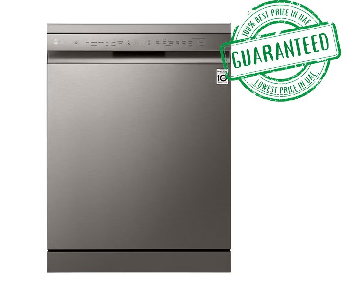 LG 14 Places Settings Freestanding Dishwasher 8 Programs Inverter Direct Drive Silver Model DFB512FP | 1 Year Full Warranty