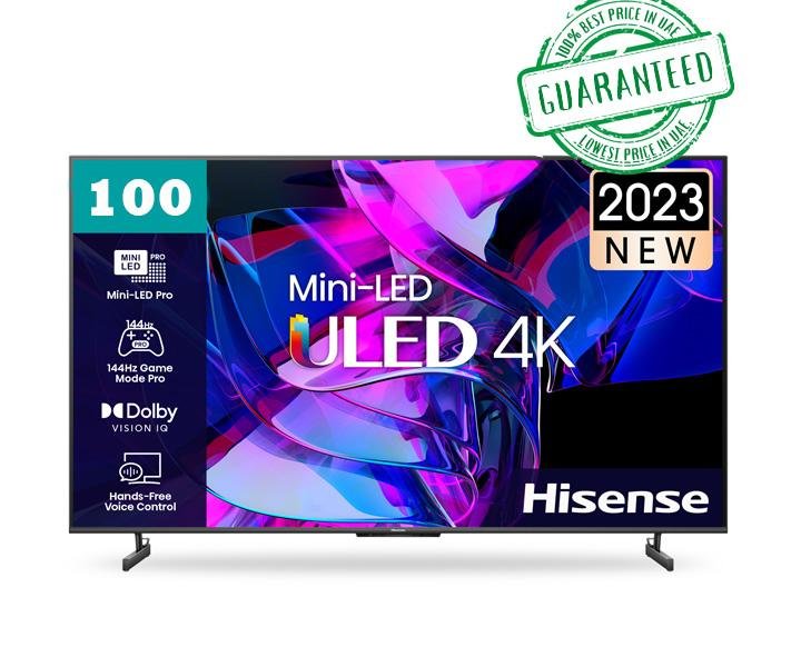 Hisense 100 Inch ULED 4K Smart VIDDA TV Class U7K Series Mini-LED Black Model 100U7K | 1 Year Warranty