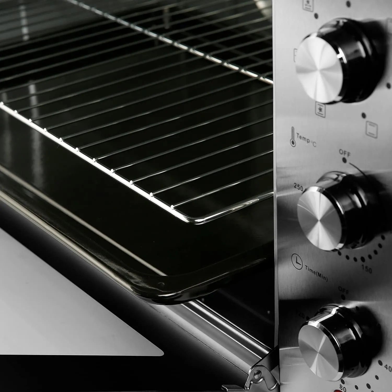 Super General 100 Liter Electric Oven Rotisserie-Grill Convection-Oven Thermostat Timer Stainless Steel Color Silver Model – SGEO101TRC - Image 2