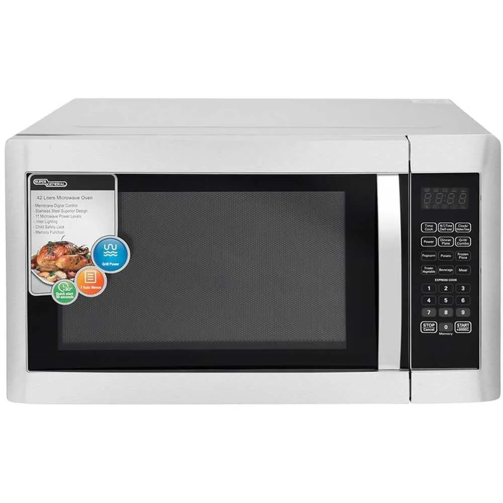 Super General 42 Liter Compact Counter-Top Microwave Oven Color Black Model SGMM945DGS