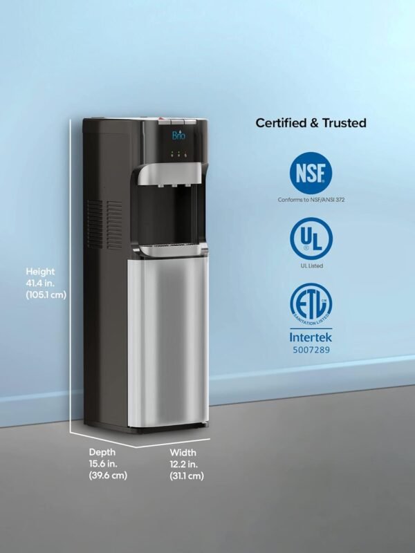 Admiral Bottom Load 3 Tap Water Dispenser, Black/Silver Model - ADWD3BL