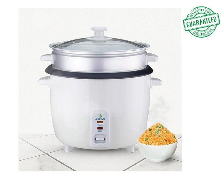 Gratus 1.5 Litres Electric Rice Cooker Color White Model-GRC15500GBC | 1 Year Brand Warranty.