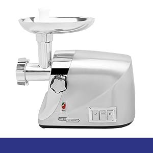 Super General 1800W 3-in-1 Electric Meat Grinder Food Processor Stainless Steel Grinding Plates Reverse Function Low Noise Silver – SGMG87Y