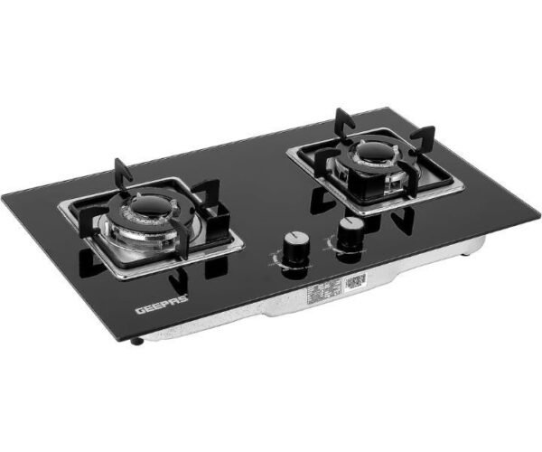 Geepas 2-IN-1 Built In Gas Hob Double Burner Gas Stove Black Model GGC31018 | 1 Year Full Warranty
