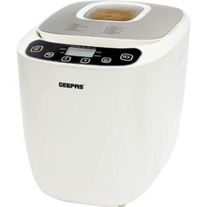 Geepas Bread Maker With 12 Digital Programs Crust Control 550 Watt White Model GBM63035 | 1 Year Full Warranty