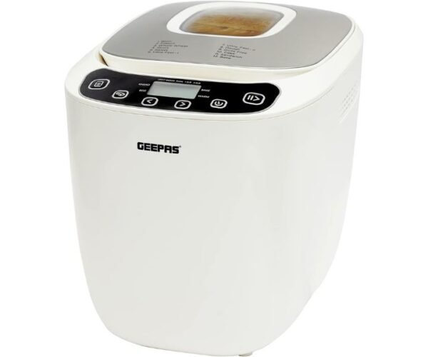 Geepas Bread Maker With 12 Digital Programs Crust Control 550 Watt White Model GBM63035 | 1 Year Full Warranty