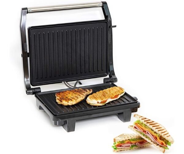 Geepas Panini Grill Maker With Non-Stick Plates Stainless Steel Model GGM36501UK | 1 Year Full Warranty