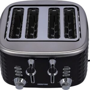 Geepas 4 Slice Bread Toaster 1750W Black Model GBT36537 | 1 Year Full Warranty