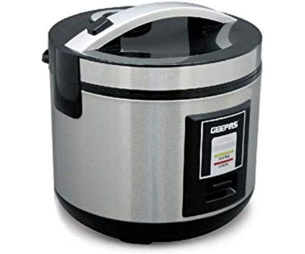 Geepas Stainless Steel Rice Cooker with Non-stick Innerpot Model RIV001 | 1 Year Full Warranty