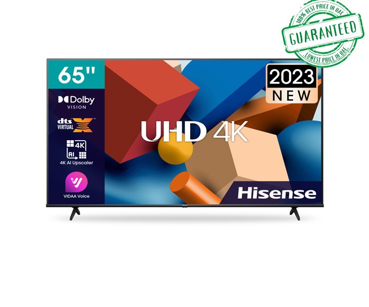 Hisense 65 Inch UHD 4K Smart TV VIDAA Dolby DTS HD Sound High Contrast Model  65A8K | 1 Year Warranty