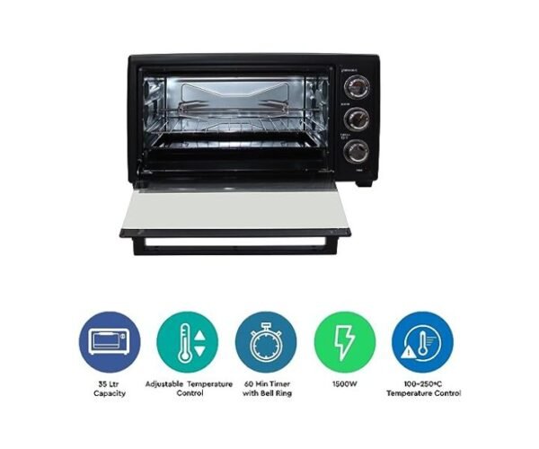 Nobel 35 Litres Electric Oven Heating Element Rotisserie With Timer Stainless Steel 1500 W Black Model-NEO36 | 1 Year Warranty. - Image 4