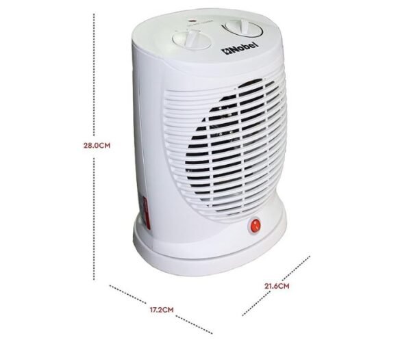 Nobel Fan Heater with Thermostat Control and Overheat Protection Oscilation Function 2000 W White Model-NFH200 | 1 Year Warranty. - Image 3