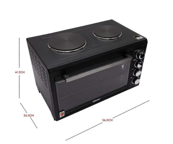 Nobel 45 Litres Electric Oven with 2 Hot Plate and 4 Knob Control  2000 W Black Model-NEO50HP | 1 Year Warranty. - Image 3