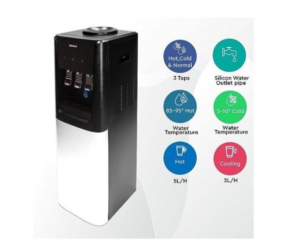 Nobel Water Dispenser 3 Tap Top Load Black/Silver Model-NWD1607 | 1 Year Warranty. - Image 2