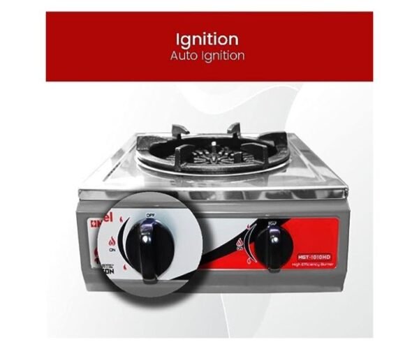 Nobel Single Burner Gas Stove Stainless Steel Auto Ignition Silver Model-NGT1010HD | 1 Year Warranty. - Image 3