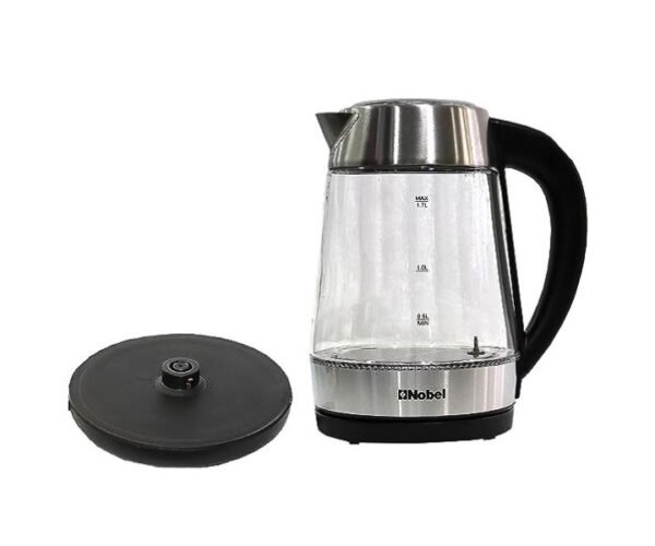 Nobel 1.7 Litres Glass Kettle With Automatic One Button Cover Starter LED Light 2200 W  Black Model-NK175DG | 1 Year Warranty. - Image 4