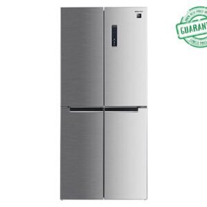 Sharp 560 Litres Refrigerator French 4 Door Energy Efficient Inverter With Plasmacluster Technology Silver Model-SJ-FH560-DS3 | 1 Year Full 5 Years Compressor Warranty.