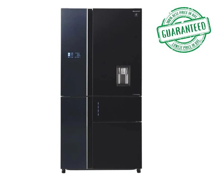 Sharp 825 Litres Refrigerator Five French Doors With Water Dispenser Black Model SJ-FSD910N-BK3 | 1 Year Full 5 Years Compressor Warranty.