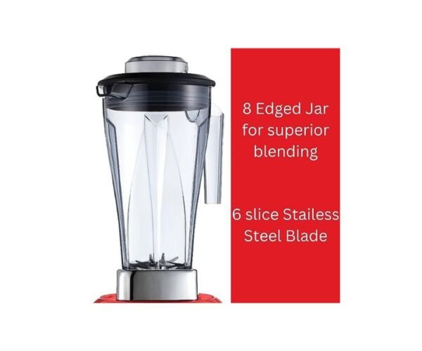 Aardee 2 Litres Blender Heavy Duty With 6 Preset Menus Color Red Model-ARMFPB-1680 | 1 Year Brand Warranty.