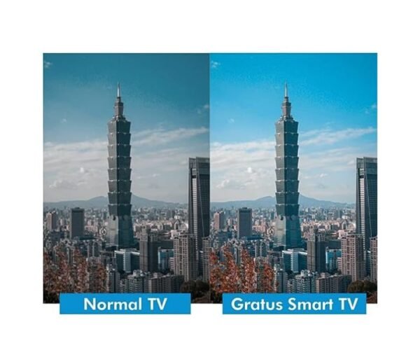Gratus 43 Inchs HD SMART LED TV With E-SHARE, You tube, Netflix, face book, A+ panel, HDMI, Black Model-GASLED432ACHD | 1 Year Brand Warranty.