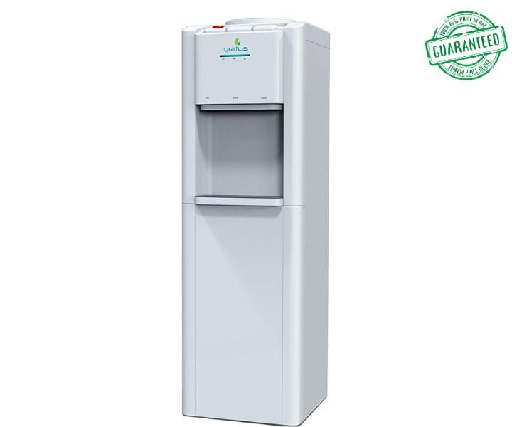 Gratus Free Standing 3 Tap Water Dispenser White Model-GWD506ACFCW | 1 Year Brand Warranty.