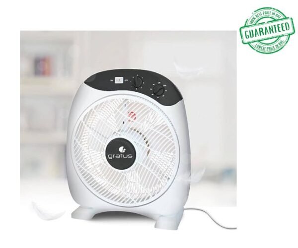 Gratus 12 Inchs Electric Box Fan Color White Model-GRBF-12F-TBM | 2 Years Brand Warranty.