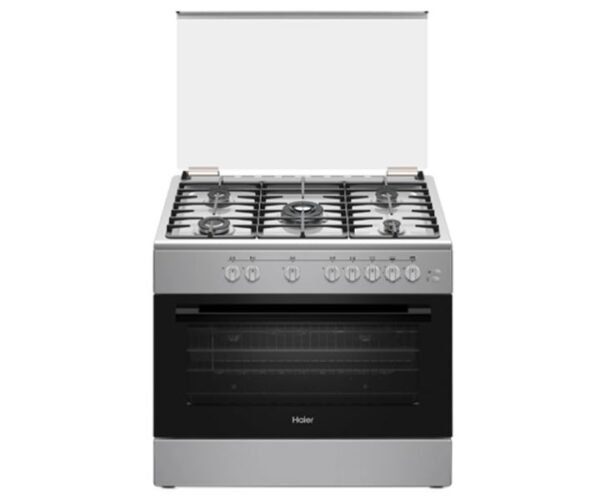 Haier 90 cm 5 Burners Free Standing Gas Cooker Silver Model-HCR9060GT2