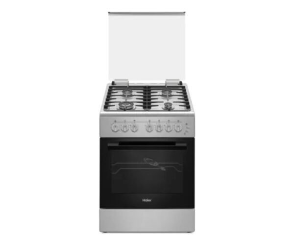 Haier Free Standing 60x60cm 4 Burners Gas Cooker Silver Model-HCR6060GT1