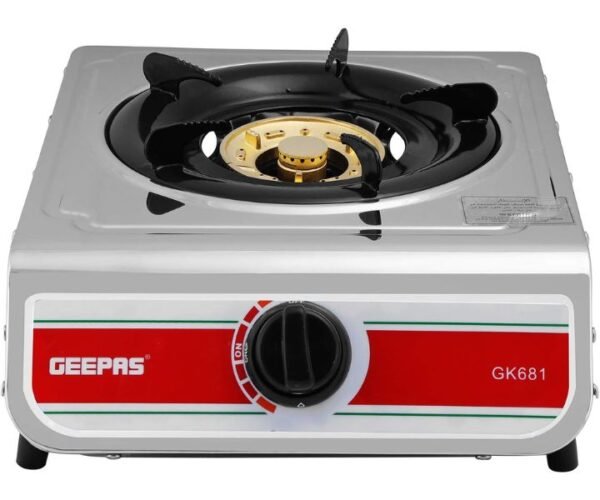 Geepas Stainless Steel Single Burner Silver Model GK681 | 1 Year Full Warranty